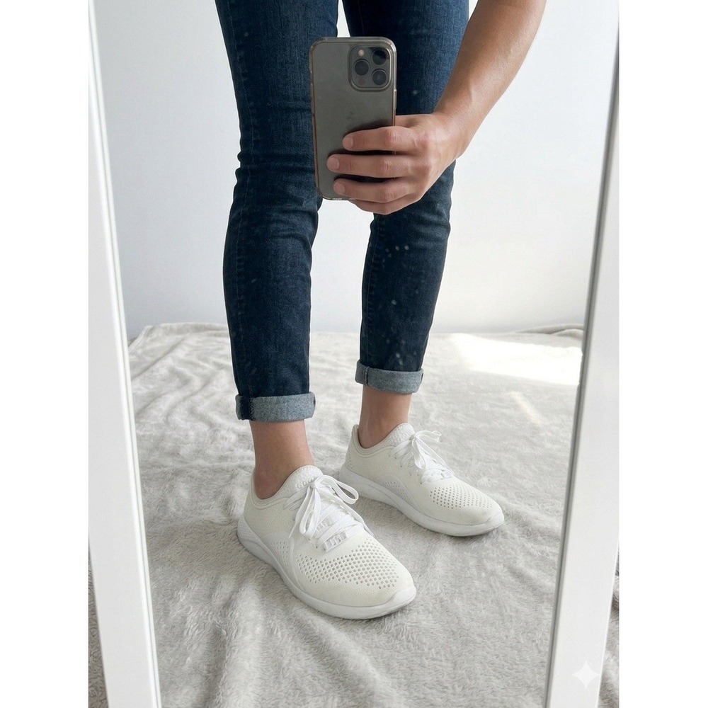 Crocs LiteRide 360 Pacer Womens 10 White Sneakers Matlite Motion 206705 Lace Up